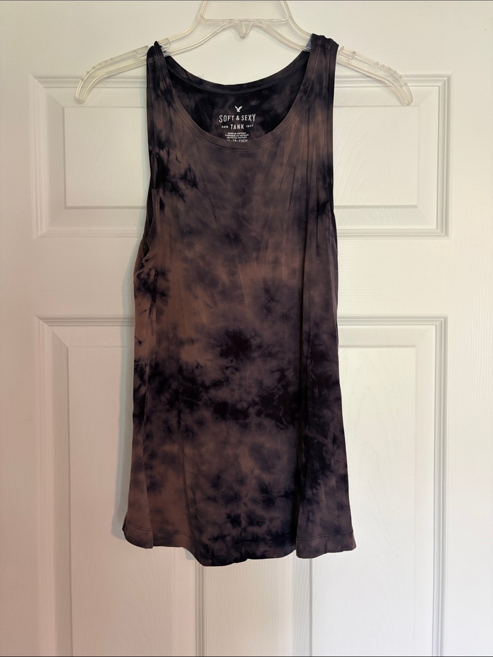 American Eagle Outfitters Soft & Sexy Tie-Dye Tank Top in Black and Brown